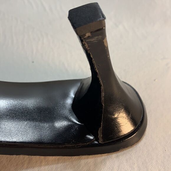 Nine West Black 3 Inch Heel Leather Upper Sexy Slimming Pointed Toe Woman 8 Med - Picture 8 of 11